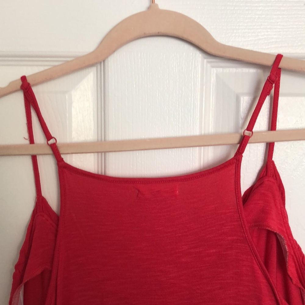 Red Ruffle Flowy Tank Top - Picture 6 of 6